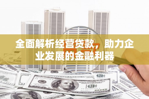 施秉全面解析经营贷款，助力企业发展的金融利器