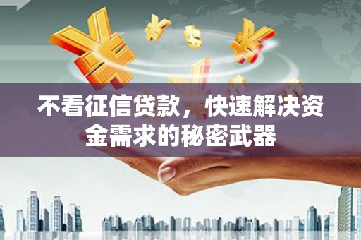 施秉不看征信贷款，快速解决资金需求的秘密武器