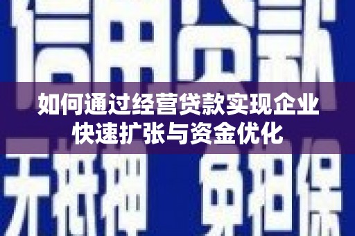 施秉如何通过经营贷款实现企业快速扩张与资金优化