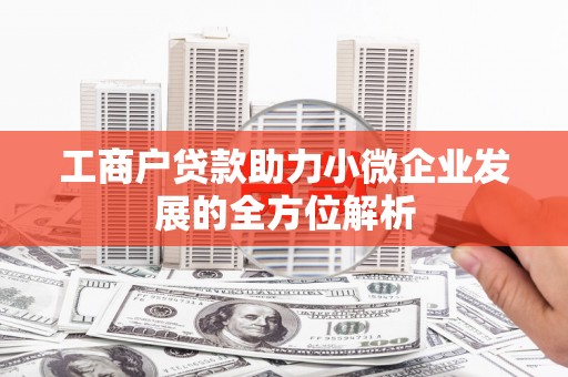施秉工商户贷款助力小微企业发展的全方位解析