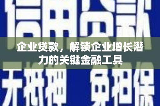 施秉企业贷款，解锁企业增长潜力的关键金融工具