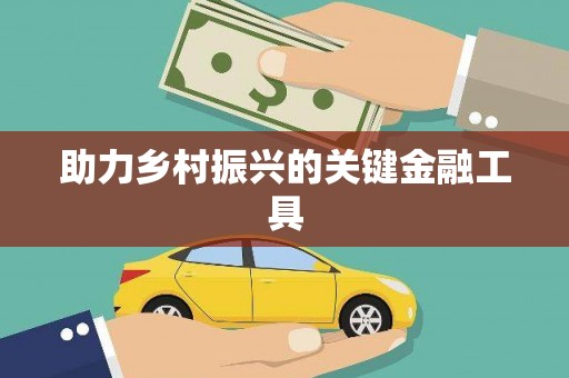 施秉助力乡村振兴的关键金融工具