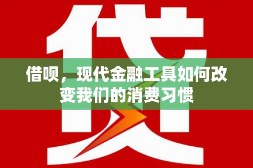 施秉借呗，现代金融工具如何改变我们的消费习惯