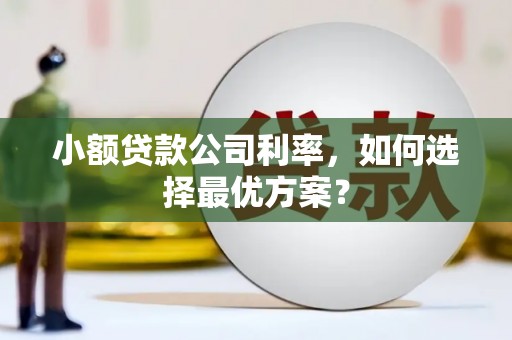 施秉小额贷款公司利率，如何选择最优方案？