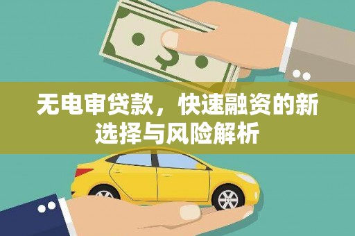 施秉无电审贷款，快速融资的新选择与风险解析