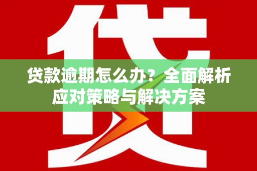 施秉贷款逾期怎么办？全面解析应对策略与解决方案