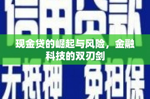 施秉现金贷的崛起与风险，金融科技的双刃剑