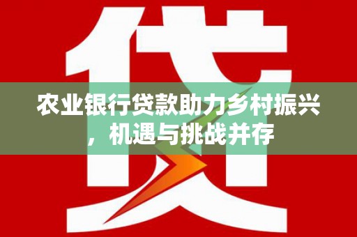 施秉农业银行贷款助力乡村振兴，机遇与挑战并存