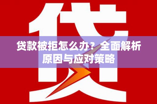 施秉贷款被拒怎么办？全面解析原因与应对策略